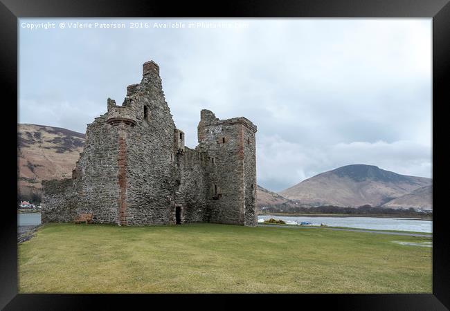 Lochranza Castle  Framed Print by Valerie Paterson