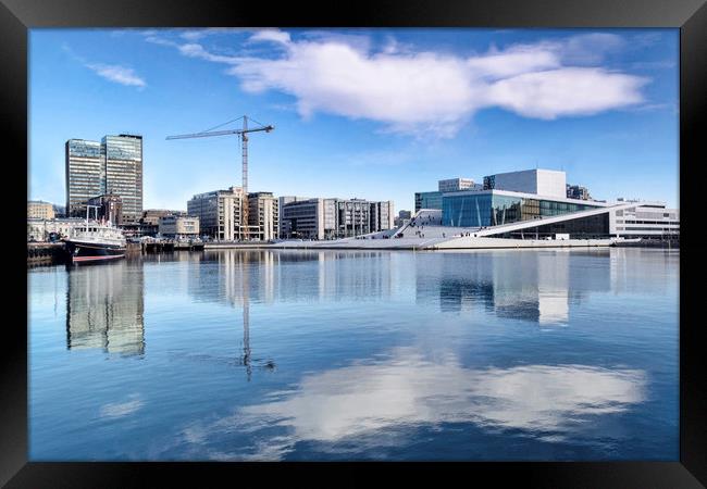 Oslo Waterfront Framed Print by Valerie Paterson