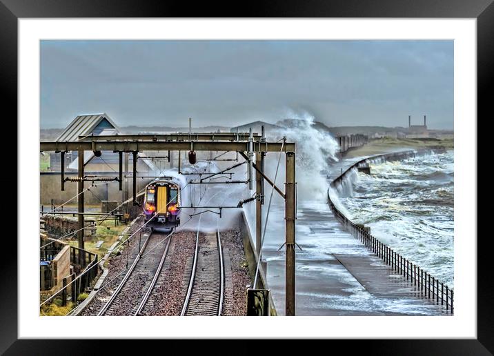 Train in the Storm Framed Mounted Print by Valerie Paterson