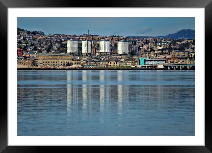 Dundee over the Tay Framed Mounted Print by Valerie Paterson