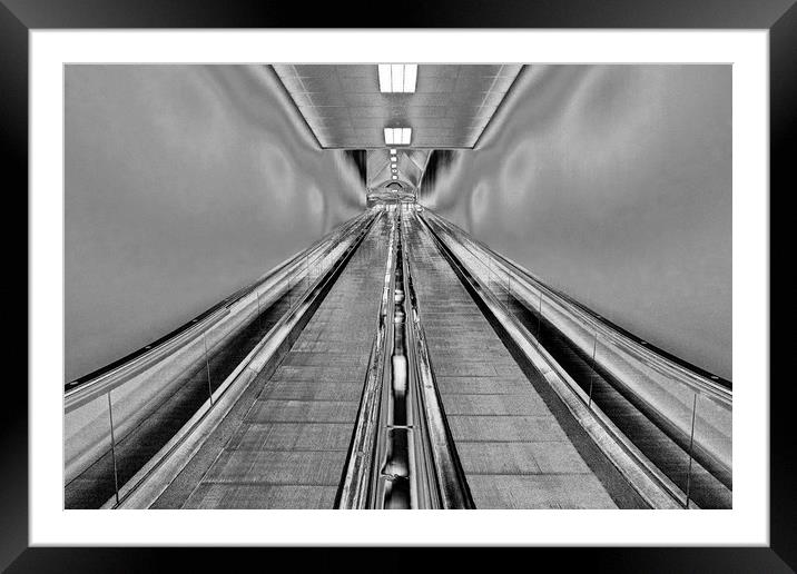 Escalator Framed Mounted Print by Valerie Paterson