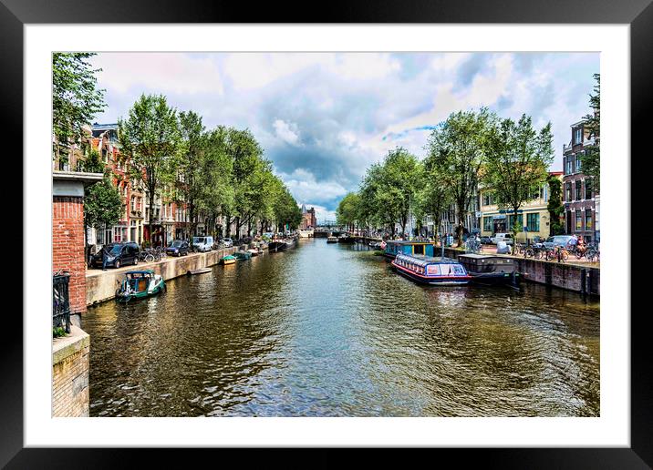 Amsterdam Canal Framed Mounted Print by Valerie Paterson