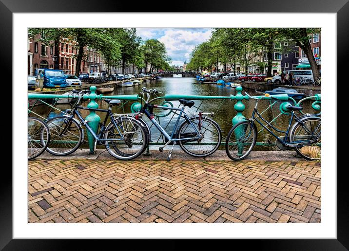Bikes in Amsterdam Framed Mounted Print by Valerie Paterson