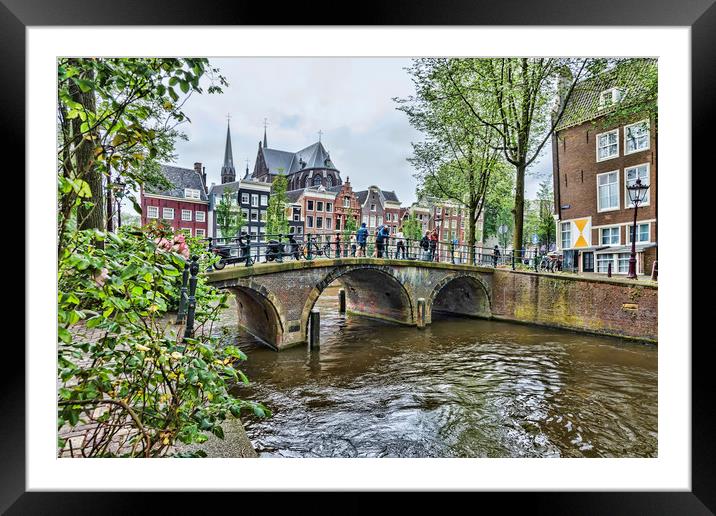 Amsterdam Canal Framed Mounted Print by Valerie Paterson