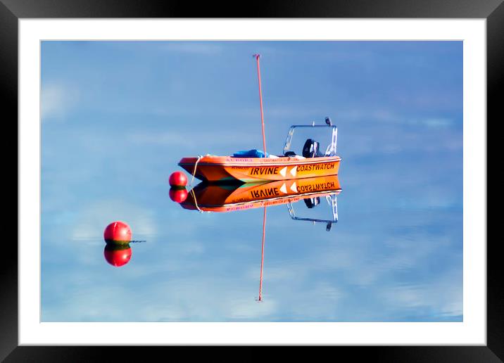 Irvine Coastwatch Boat Framed Mounted Print by Valerie Paterson