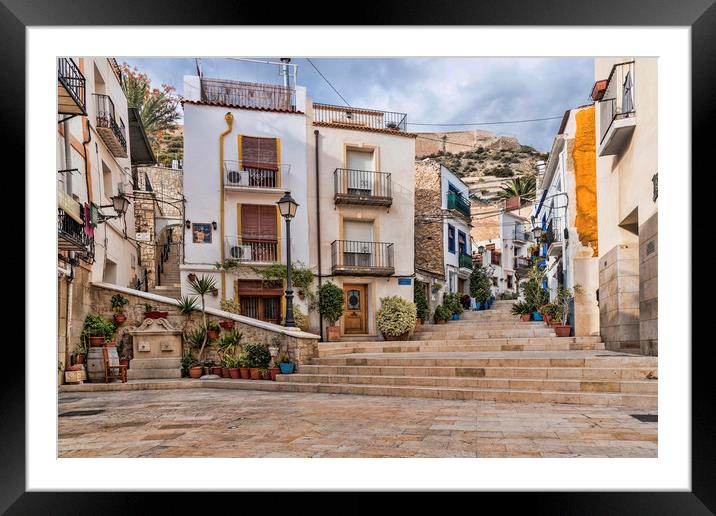 Alicante Street  Framed Mounted Print by Valerie Paterson