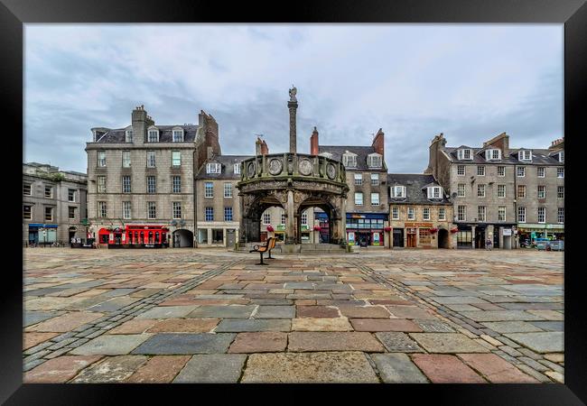 Castlegate Aberdeen Framed Print by Valerie Paterson