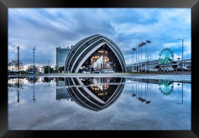 Armadillo Reflection Glasgow Framed Print by Valerie Paterson