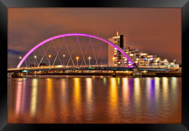 Glasgow Clyde Arc Framed Print by Valerie Paterson