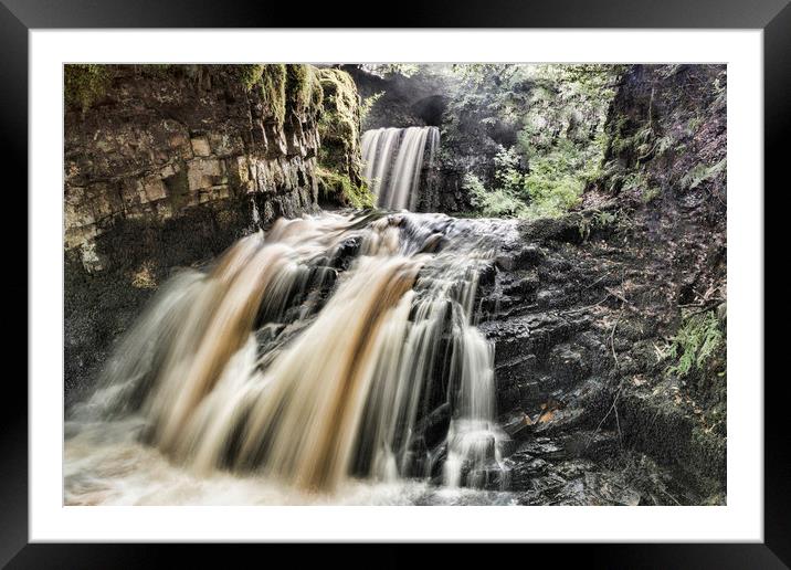Waterfall Framed Mounted Print by Valerie Paterson