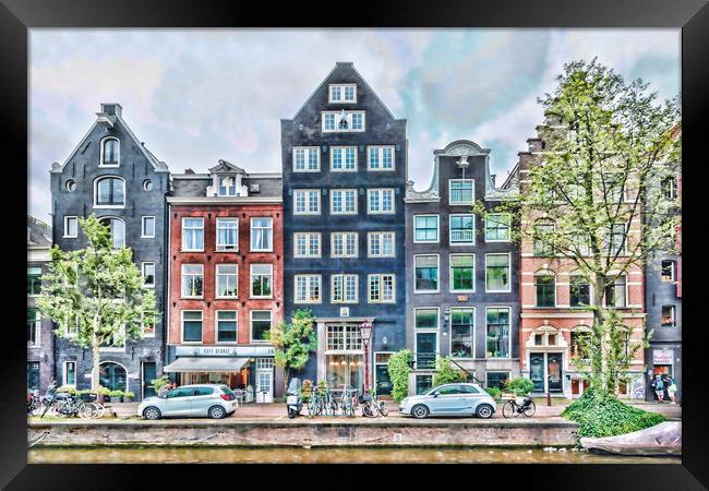 Amsterdam Houses  Framed Print by Valerie Paterson
