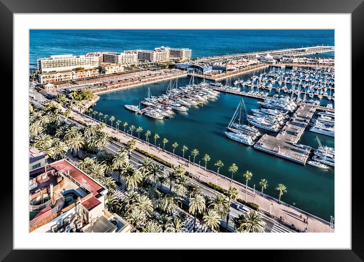 Alicante Marina From Above Framed Mounted Print by Valerie Paterson