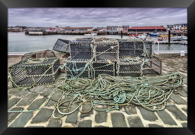 Lobster Pots Arbroath Framed Print by Valerie Paterson