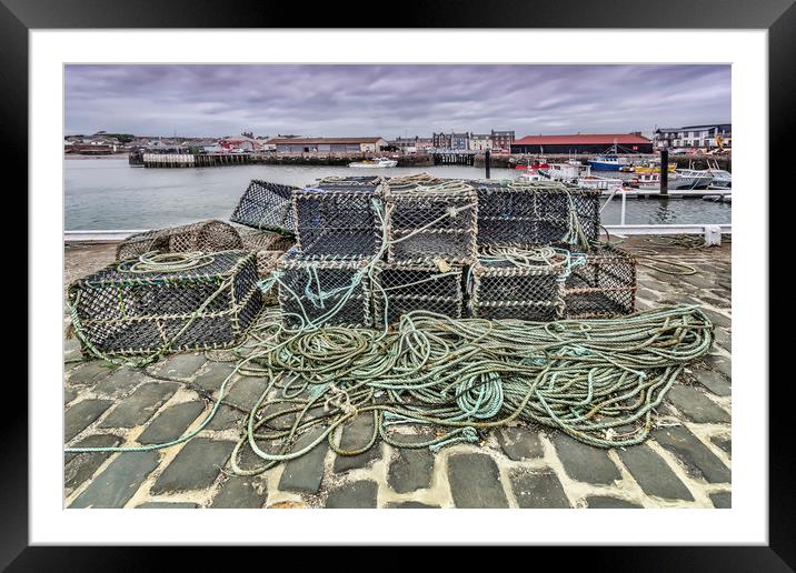 Lobster Pots Arbroath Framed Mounted Print by Valerie Paterson