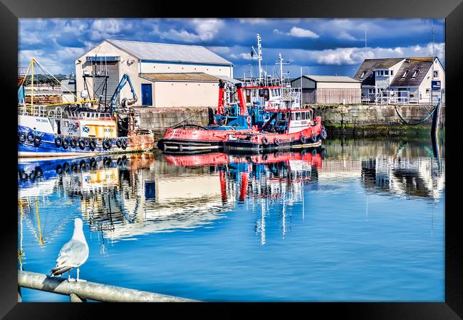 Troon Harbour  Framed Print by Valerie Paterson