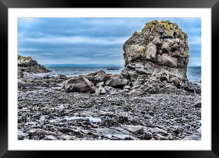 Dunure Coast Framed Mounted Print by Valerie Paterson