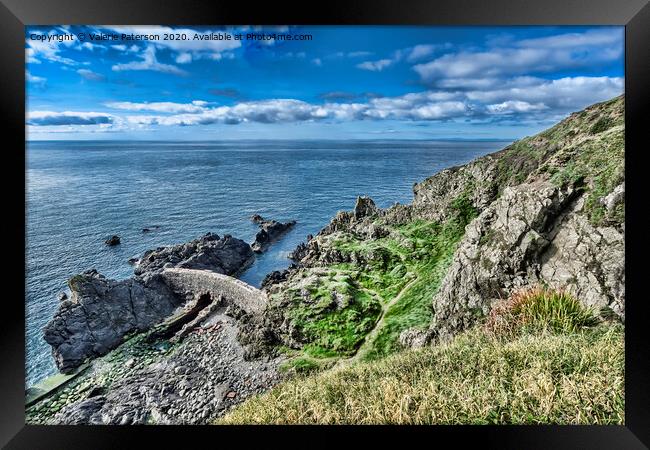 Portpatrick Cliffs Framed Print by Valerie Paterson