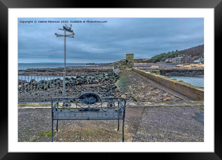 Dunure Harbour Framed Mounted Print by Valerie Paterson