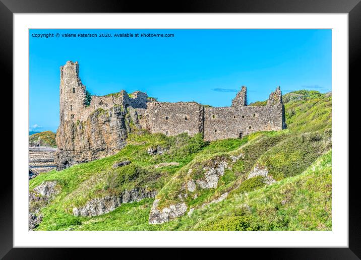Dunure Castle  Framed Mounted Print by Valerie Paterson