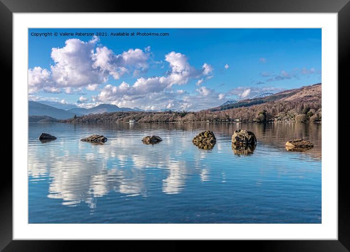 Loch Lomond Reflection Framed Mounted Print by Valerie Paterson
