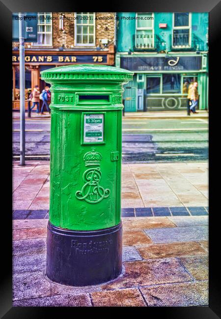 Irish Post Box  Framed Print by Valerie Paterson
