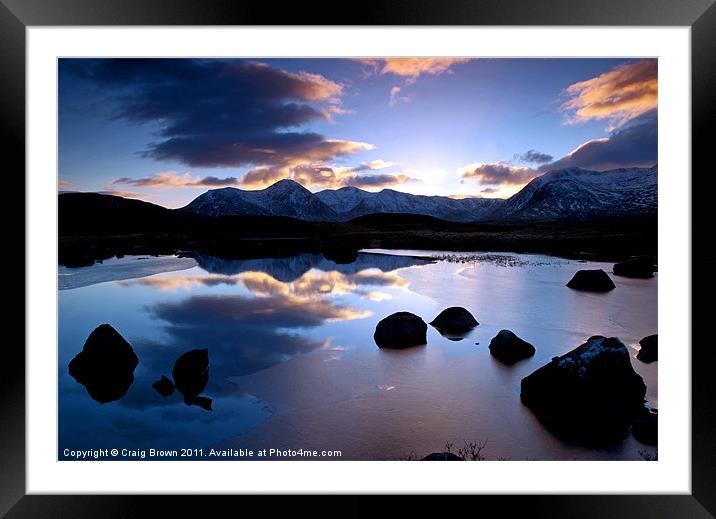 Blackmount sunset Scotland Framed Mounted Print by Craig Brown