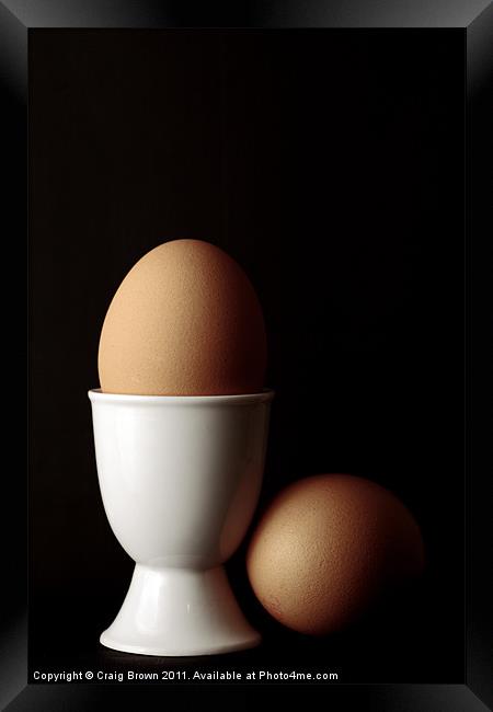 Brown Eggs in Egg Cup Framed Print by Craig Brown