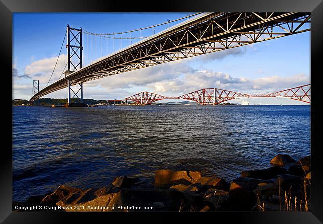 Forth Bridges Scotland Framed Print by Craig Brown