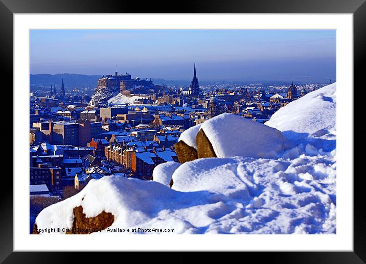 Edinburgh in Winter Framed Mounted Print by Craig Brown