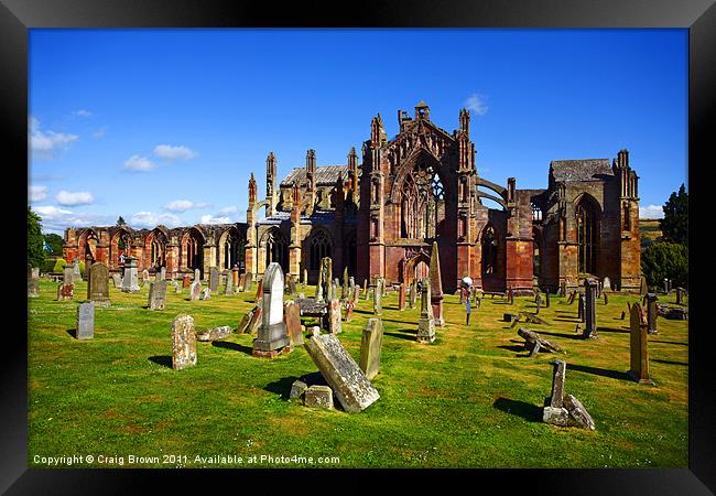 Melrose Abbey Scotland Framed Print by Craig Brown