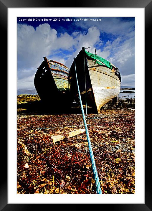 Wrecked Wooden Boats Framed Mounted Print by Craig Brown