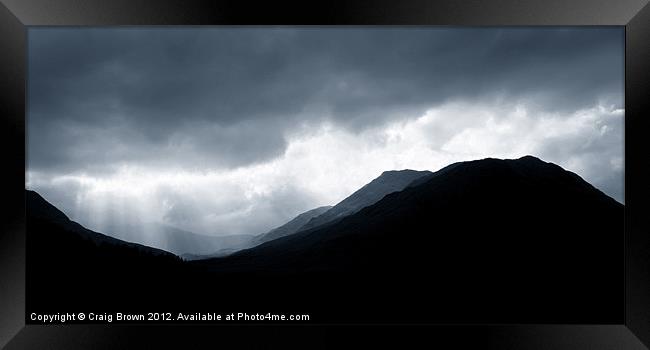 Gloomy Scottish Mountains Framed Print by Craig Brown