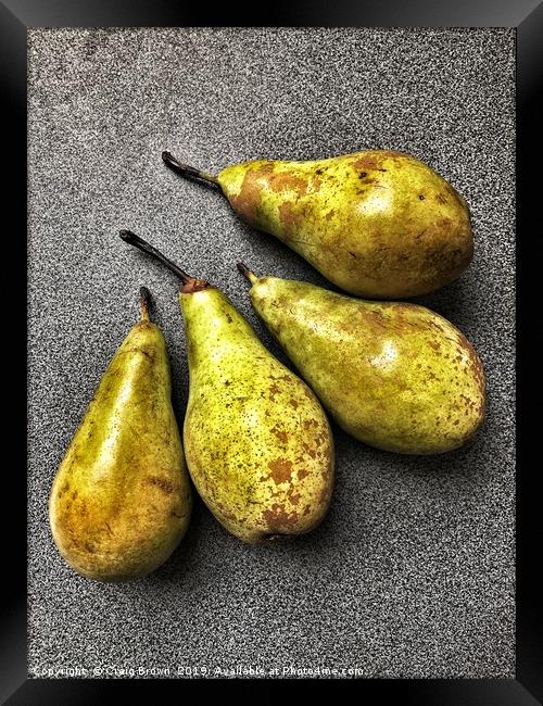 Ripe Pears Still life Framed Print by Craig Brown