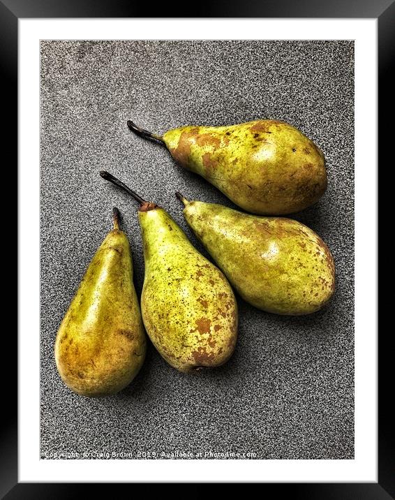 Ripe Pears Still life Framed Mounted Print by Craig Brown