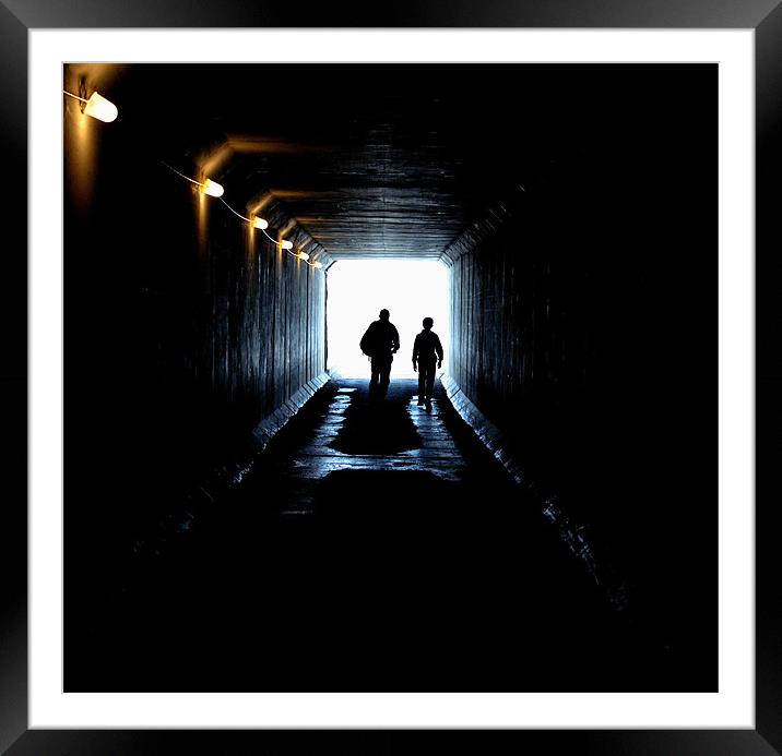 Walking into the light ... Framed Mounted Print by Russell Ellis