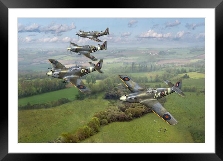 268 Squadron Mustangs Framed Mounted Print by Gary Eason