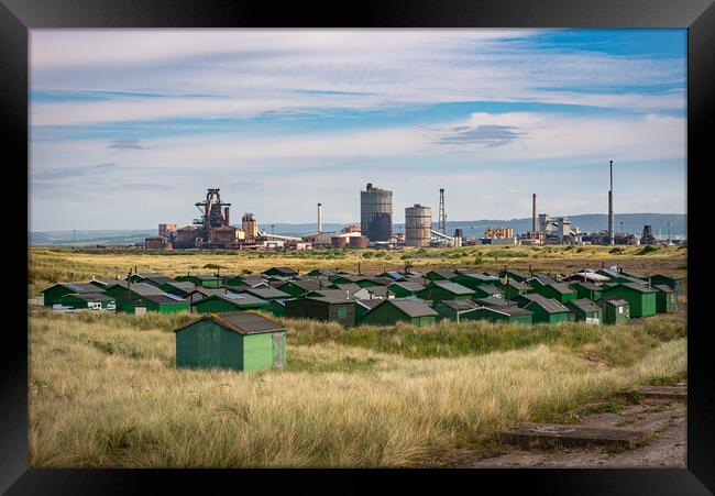 Former Redcar Steelworks from South Gare Framed Print by Gary Eason