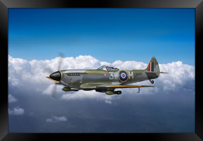 322 Squadron Polly Grey Spitfire TD322 Framed Print by Gary Eason