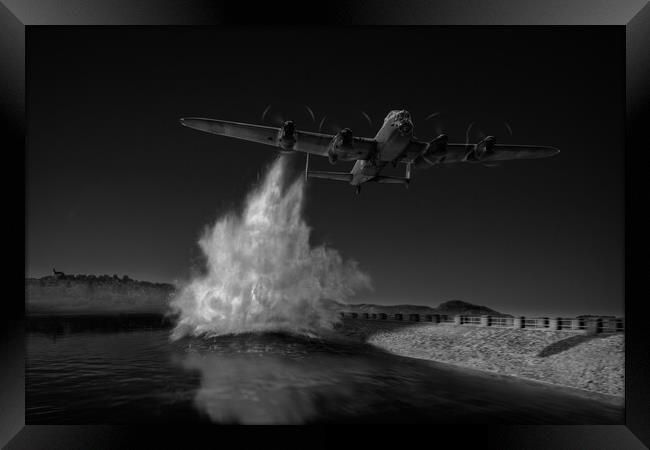 T for Tommy attacking the Sorpe Dam B&W version Framed Print by Gary Eason