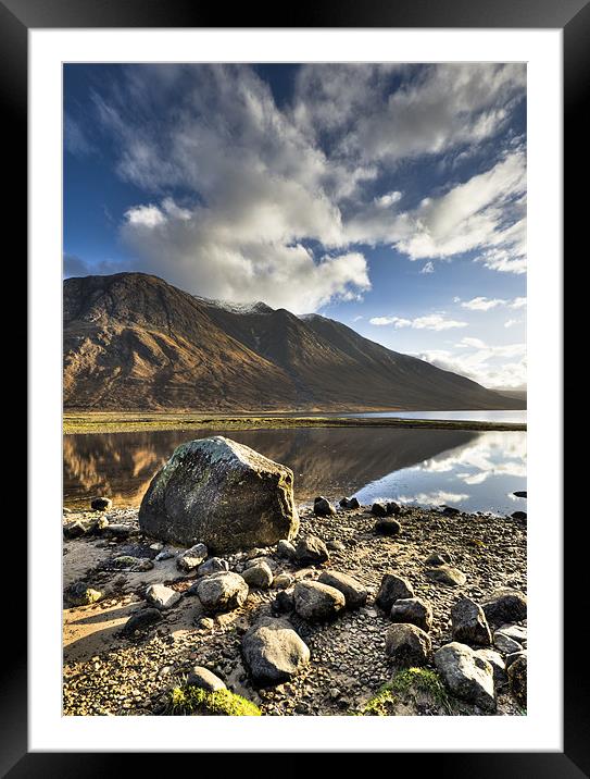 Rocks, Loch Etive and Ben Starav Framed Mounted Print by Gary Eason
