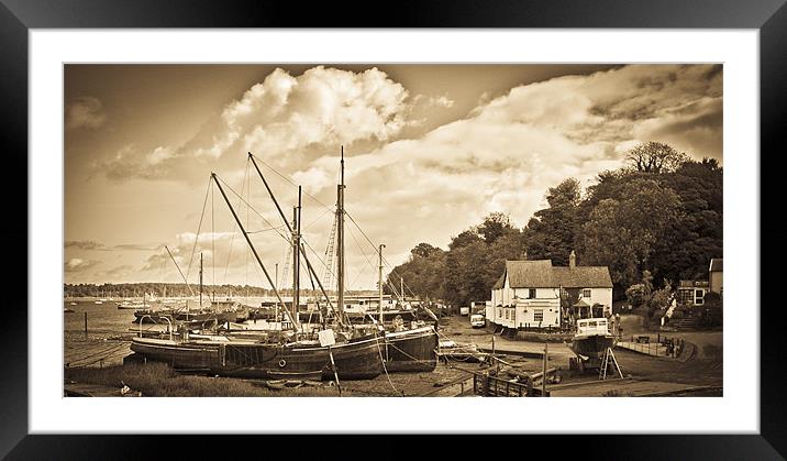 View of Pin Mill from King's Yard Framed Mounted Print by Gary Eason