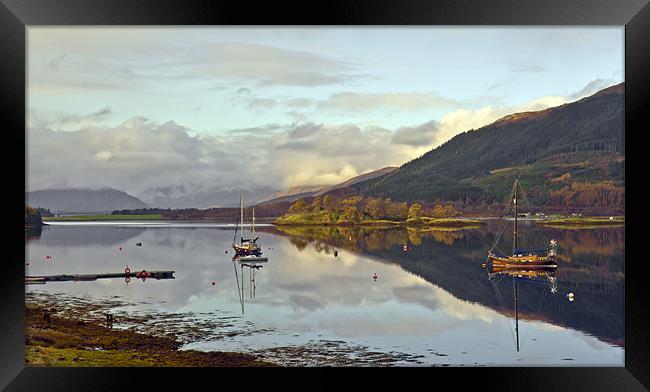 Glencoe Boat Club moorings Framed Print by Gary Eason