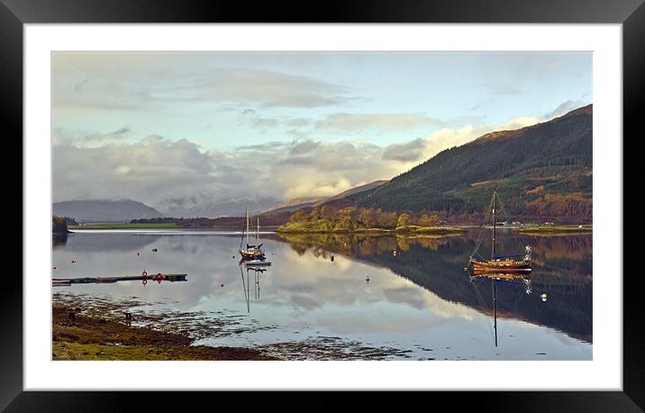 Glencoe Boat Club moorings Framed Mounted Print by Gary Eason