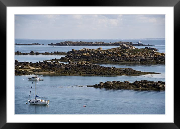 Rocky moorings Iles Chausey Framed Mounted Print by Gary Eason
