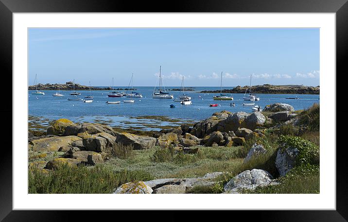 Moorings Iles Chausey Framed Mounted Print by Gary Eason