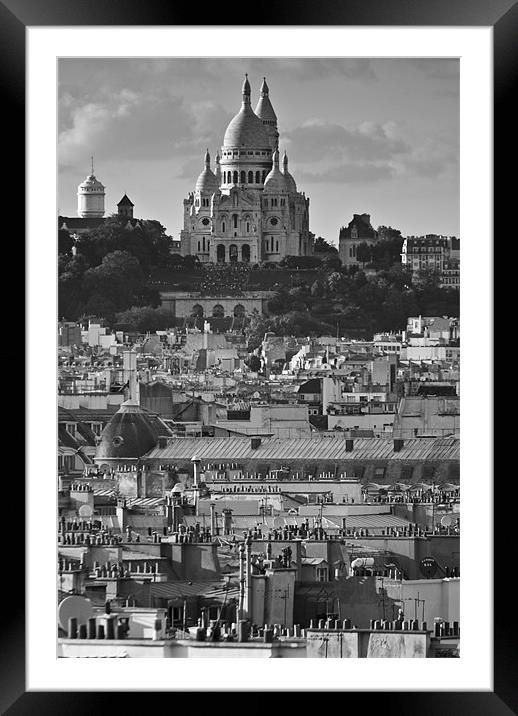 Sacre Coeur over rooftops Framed Mounted Print by Gary Eason