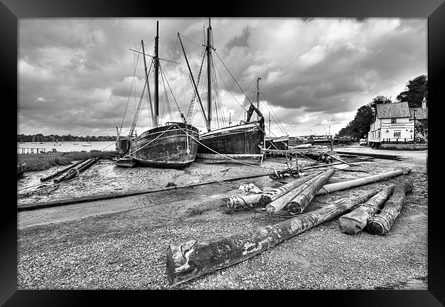 Traditional boats at Pin Mill Framed Print by Gary Eason