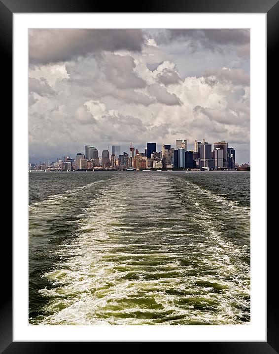 Leaving Manhattan (portrait) Framed Mounted Print by Gary Eason
