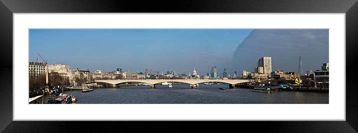 Thames panorama, weather front clearing Framed Mounted Print by Gary Eason