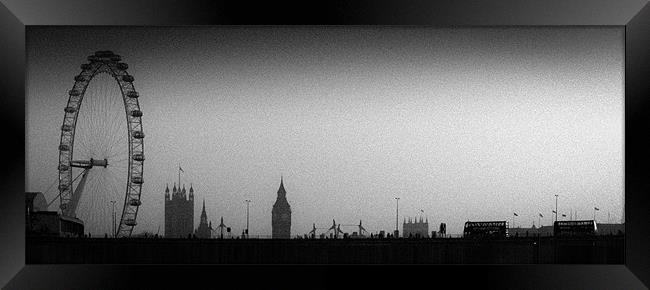 Gritty Thames silhouette Framed Print by Gary Eason